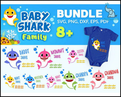 135+ Baby Shark SVG Mega Bundle, Bundle svg, eps, png, dxf