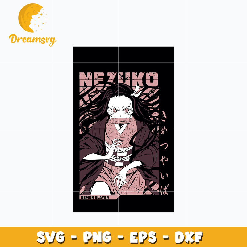 Nezuko kamado demon design svg, anime svg, Kimetsu no Yaiba svg