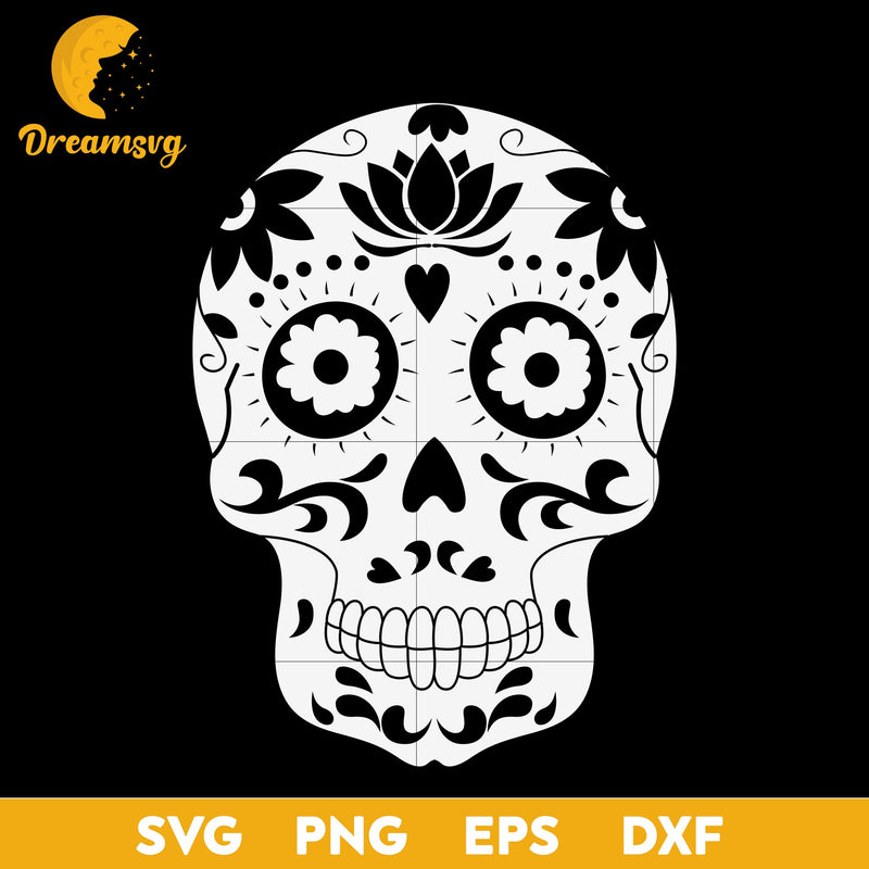 Halloween Sugar Skull Funny svg, Halloween svg, png, dxf, eps digital file.