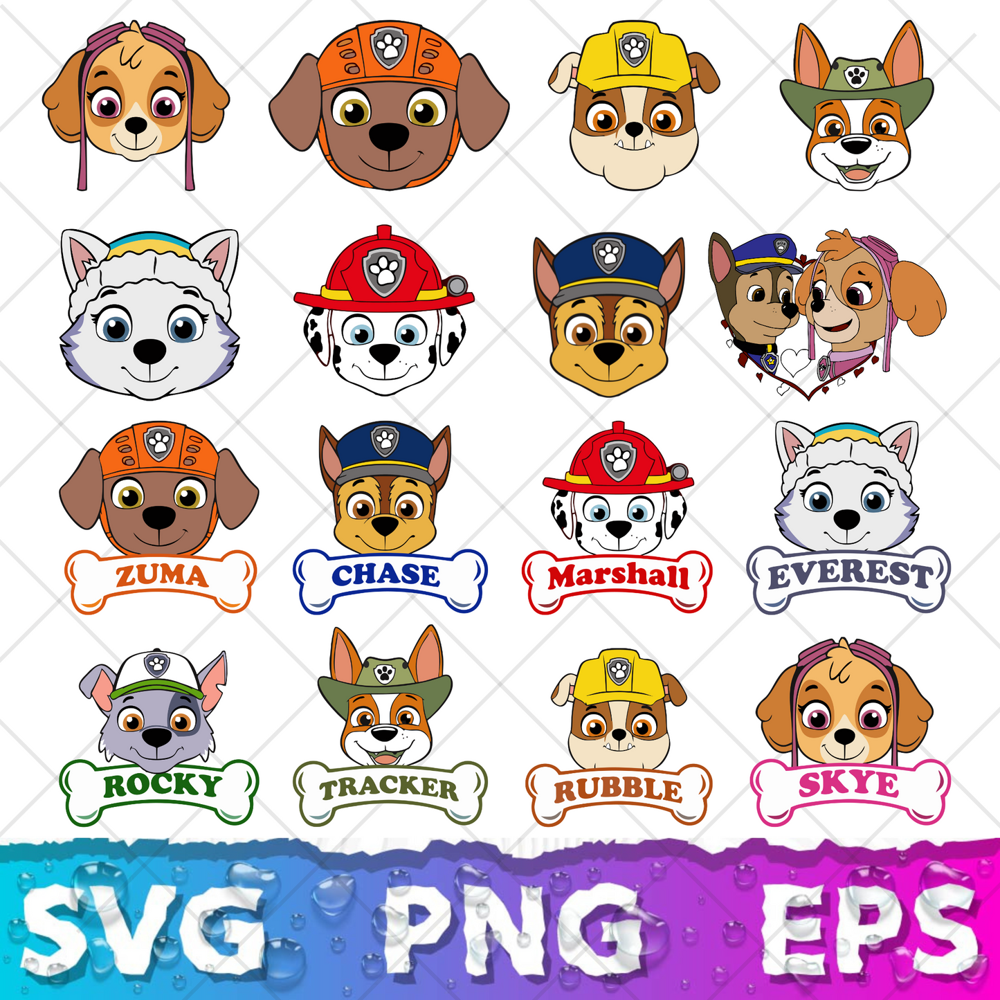 Paw Patrol SVG Bundle, Paw Patrol Clipart Paw Patrol Alphabet, Silhouette Svg Cut Files, Png Digital Bundle