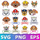 Paw Patrol SVG Bundle, Paw Patrol Clipart Paw Patrol Alphabet, Silhouette Svg Cut Files, Png Digital Bundle