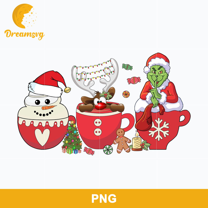 Grinch Coffee Merry Christmas Png, Funny Grinchmas Png, Grinch Iced Latte Png