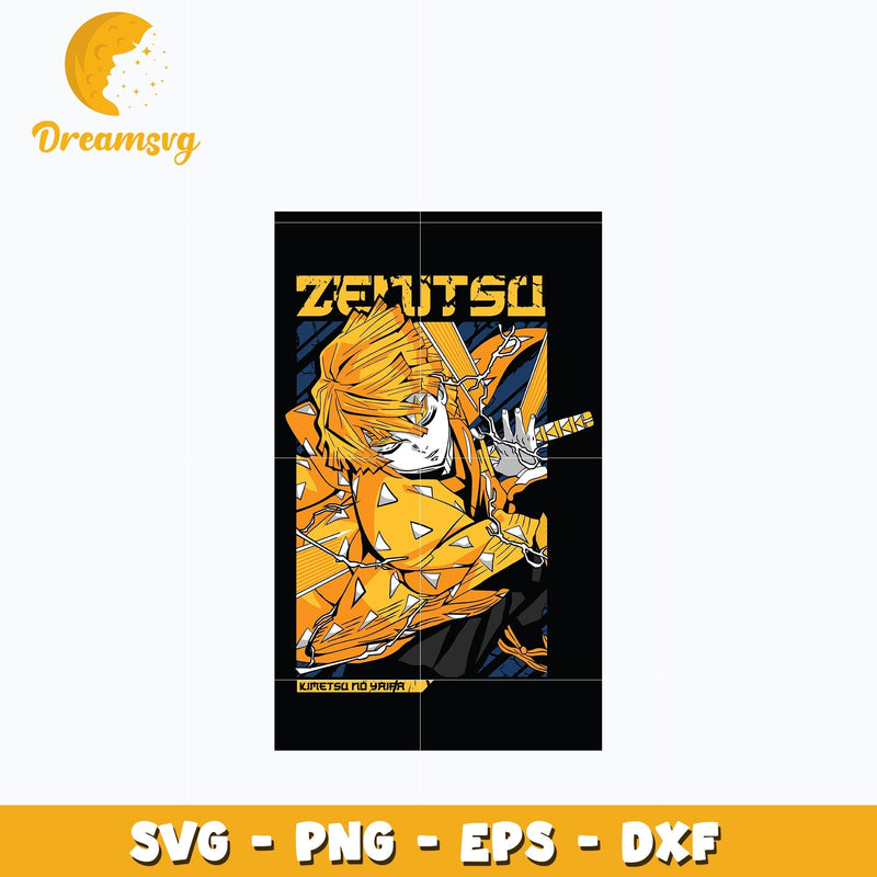 Zenitsu design svg, anime svg, Kimetsu no Yaiba svg