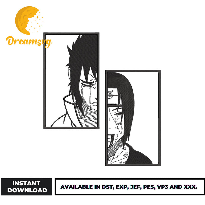 Sasuke X Itachi Uchiha embroidery design