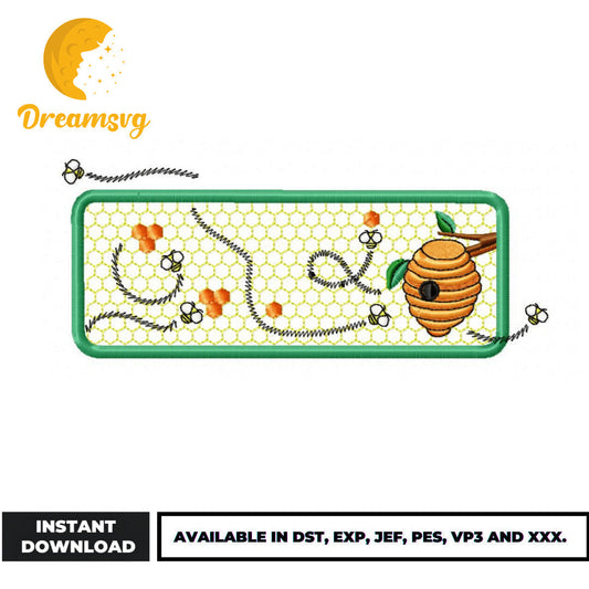Hive embroidery design