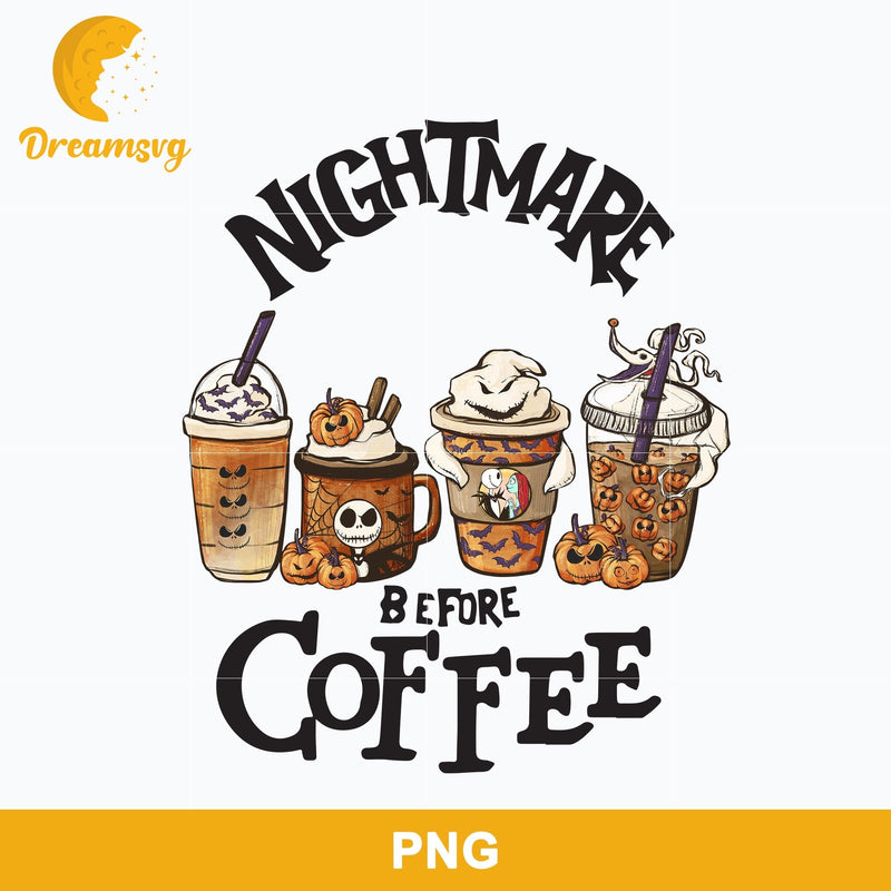 Jack Skellington Coffee Latte Png, Nightmare Before Coffee Png, Halloween Coffee Png Sublimation.