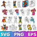 Paw Patrol SVG Bundle, Paw Patrol Clipart Paw Patrol Alphabet, Silhouette Svg Cut Files, Png Digital Bundle