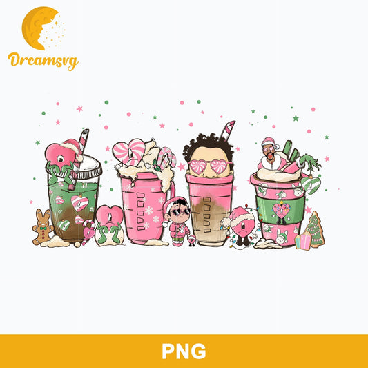 Bad Bunny Christmas PNG, Bad Bunny Coffee Cups PNG, Christmas PNG