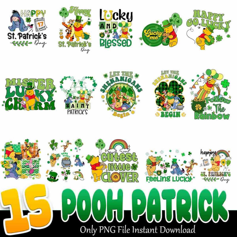 The Pooh Patrick PNG, Winnie the Pooh PNG, Pooh Patrick’s Day Transparent PNG