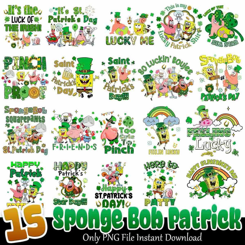 Sponge Bob Patrick PNG, Sponge Bob Patrick Day PNG Designs, Patrick’s Day PNG