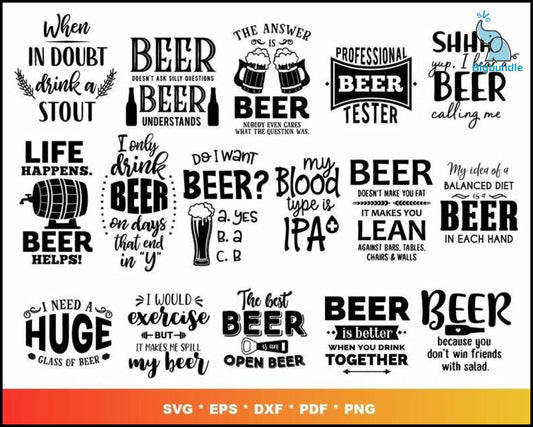 150+ Beer bundle svg, png, eps, dxf for cricut and print
