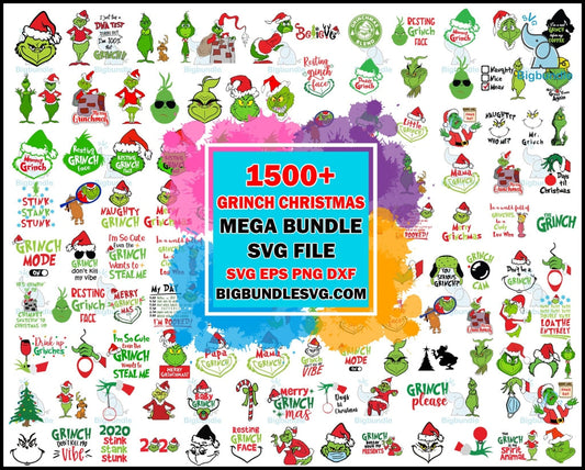 1500+ Grinch Bundle SVG, Grinch SVG, Grinch Cutting Image, Christmas Grinch svg