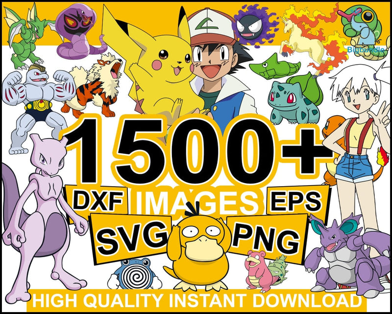 1500+ pokemon svg bundle, pokemon svg, Pikachu svg, Pikachu clipart svg, Pikachu bundle svg, pokemon vector, Pokemon cut file