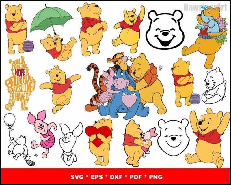 1500+ Winnie The Pooh Svg Mega Bundle 2.0, Pooh Svg