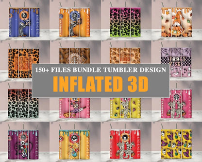 150+ Files Bundle 3D Inflated Puff Sublimation Tumbler Design Download PNG