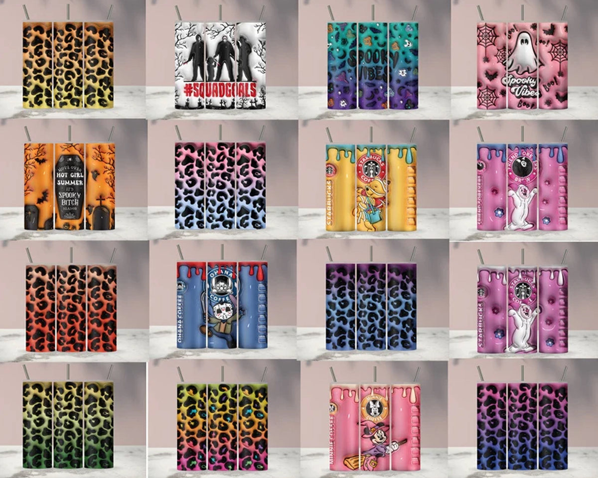 150+ Files Bundle 3D Inflated Puff Sublimation Tumbler Design Download PNG