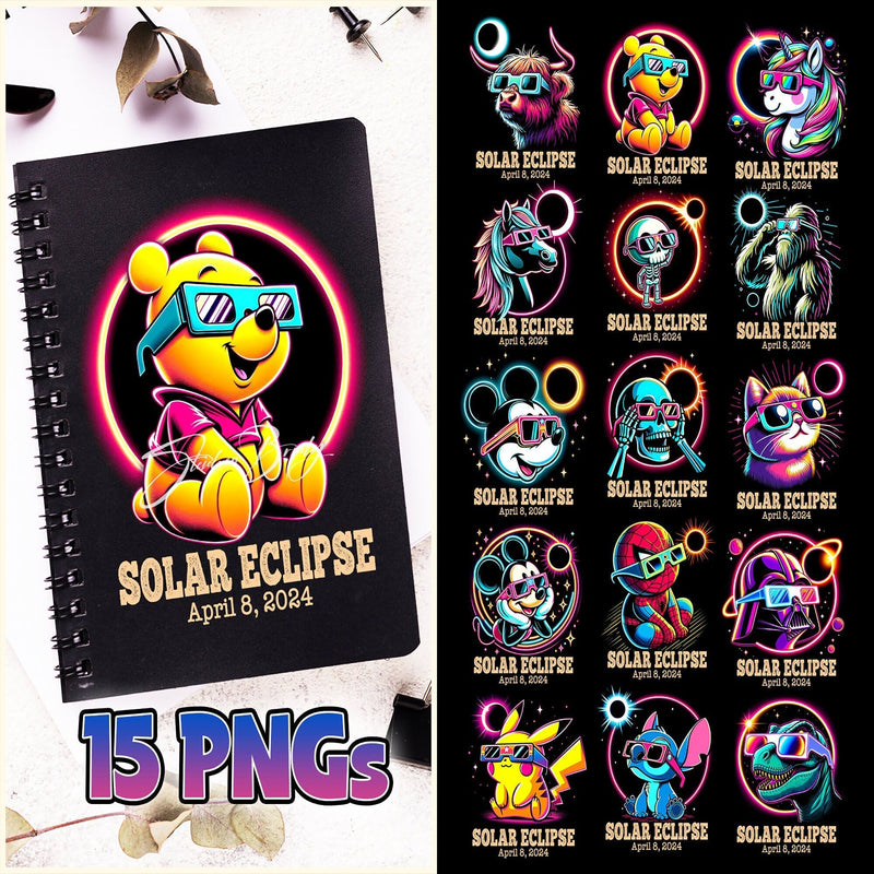 Designs Solar Eclipse 2024 Bundle 15+ PNG