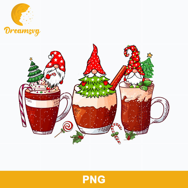 Gnomes Christmas Coffee Png, Gnome Christmas Png, Christmas Tree Png, Christmas Drink Png