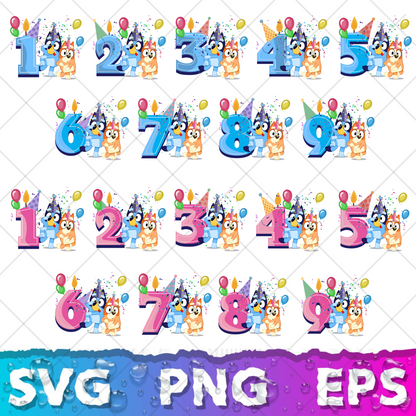 Bluey SVG & PNG Bundle - 850+ Bluey Family Clipart for Cricut & Silhouette, Sublimation, Stickers, Instant Download, Tshirt | Mug, Decals