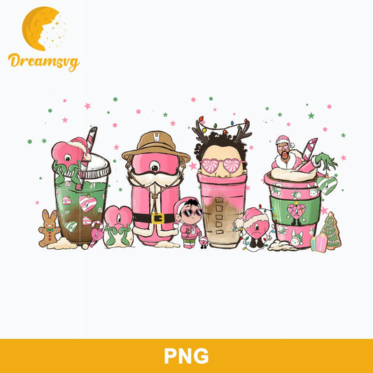 Bad Bunny Coffee Cups PNG, Bunny Christmas Coffee PNG