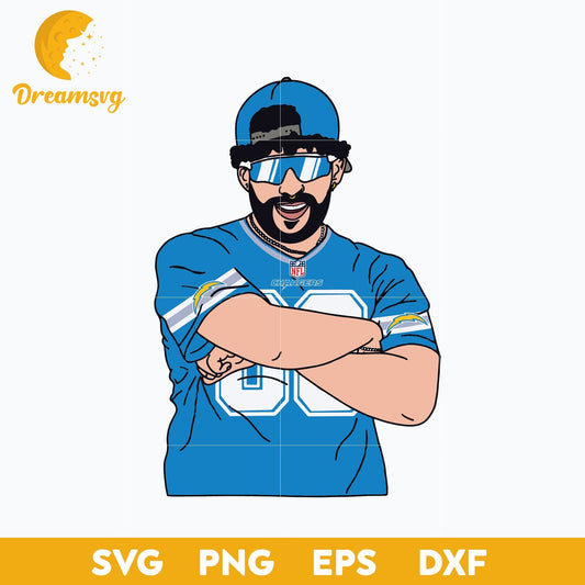 Bad Bunny Los Angeles Chargers SVG, Los Angeles Chargers NFL SVG, PNG DXF EPS Digital File