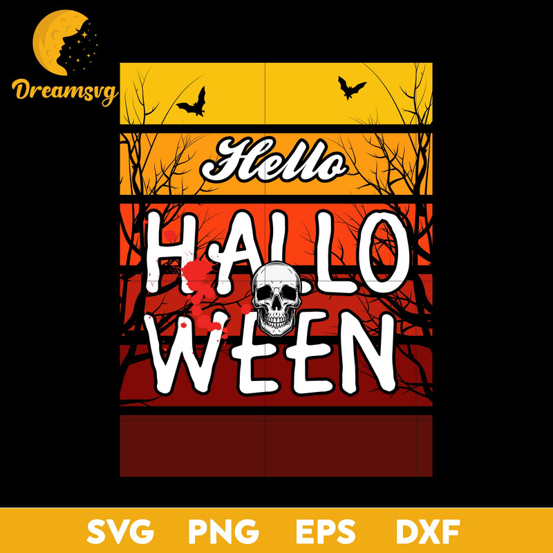 Hello halloween svg, Halloween svg, png, dxf, eps digital file.