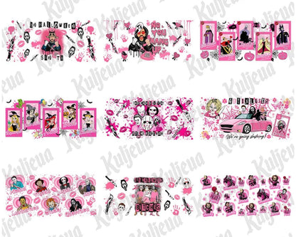 15+ Horror Pink  Killer 16oz Libbey Can Glass png, Digital download