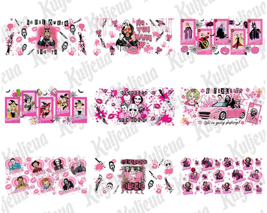 15+ Horror Pink  Killer 16oz Libbey Can Glass png, Digital download