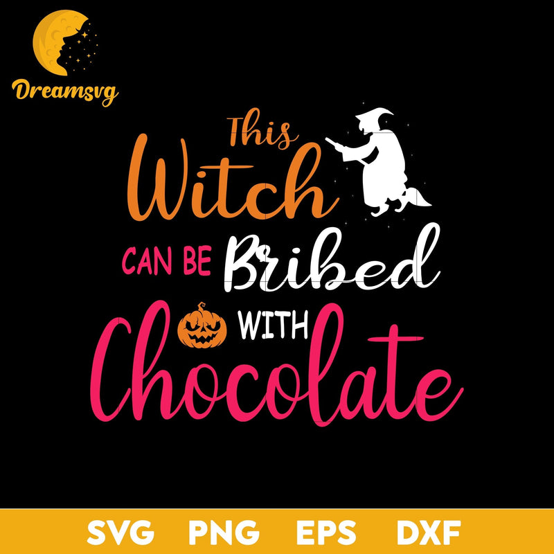 This witch can be bribed with chocolate svg, Halloween svg, png, dxf, eps digital file.