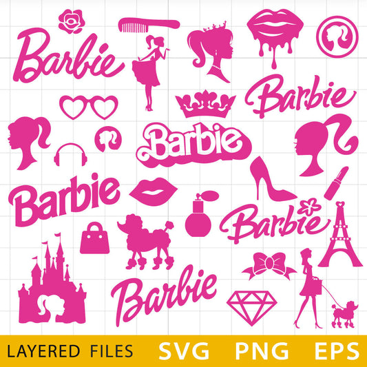 Barbie SVG Cut Files, Barbie Vector, Barbie Logo, Barbie Birthday, Barbie Print SVG, Barbie Print Svg, Barbie Png
