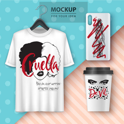 Cruella Layered SVG, Cruella Cricut files, Cruella Cut files, Cruella PNG vector files, Cruella Digital