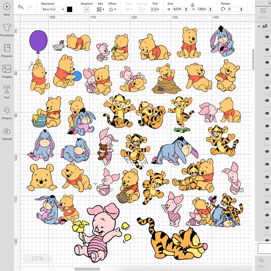 Winnie the Pooh SVG, Baby Pooh SVG, Pooh svg, Piglet svg, Tigger svg, Eeyore svg, Winnie the Pooh Birthday