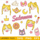 Sailor Moon Layered SVG, Sailor Moon Cricut, Sailor Moon PNG, Sailor Moon SVG Cut files