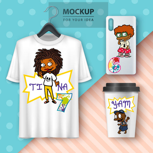 Afro Rugrats Layered SVG, Afro Rugrats Cricut, Afro Rugrats Font SVG Cut files, Rugrats PNG