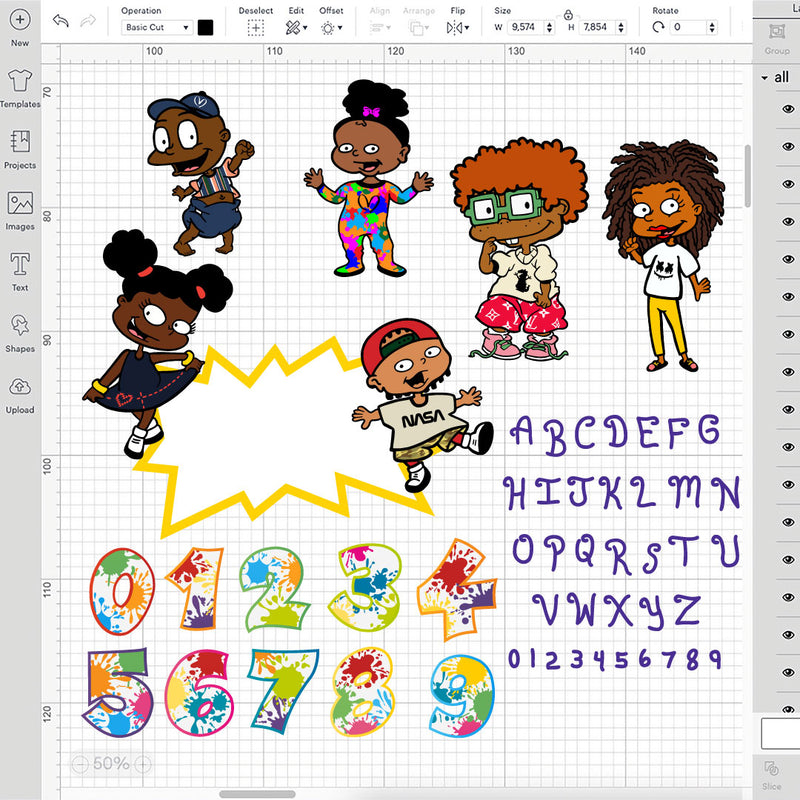 Afro Rugrats Layered SVG, Afro Rugrats Cricut, Afro Rugrats Font SVG Cut files, Rugrats PNG