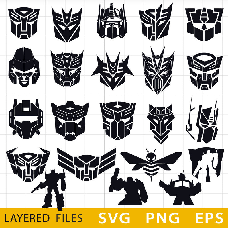 Transformers Layered SVG, Transformers SVG Cut files, Transformers Vector Files, Transformers PNG