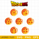 Dragon Ball Layered SVG, Dragon Ball Cricut files, Dragon Ball SVG Cut files, Dragon Ball PNG