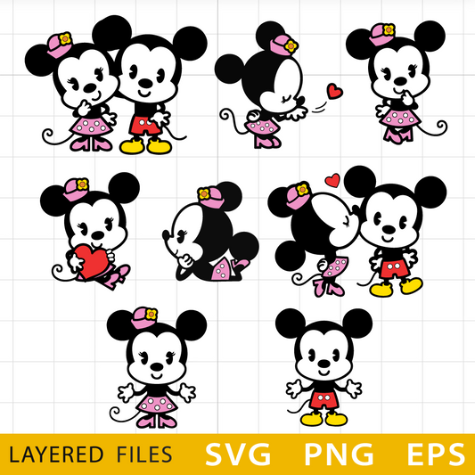 Baby mickey Layered SVG, Mickey Love Cricut files, Baby mickey SVG Cut files, Mickey Love Clipart