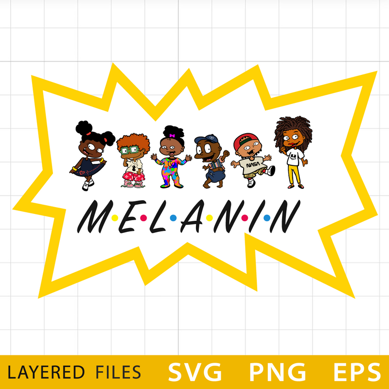 Rugrats Afro Layered SVG, Melanin Cricut file, Rugrats Afro SVG Cut files, Layered digital vector file