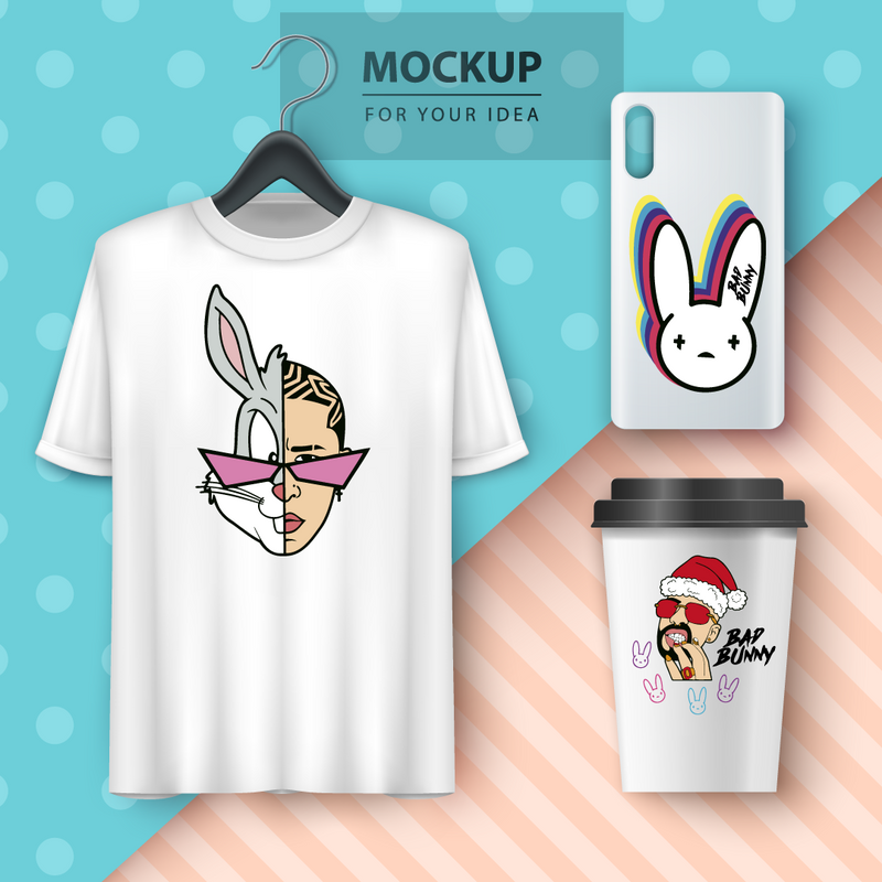 Bad Bunny Layered SVG, Bad Bunny Cricut files, Cut files, Layered digital vector files