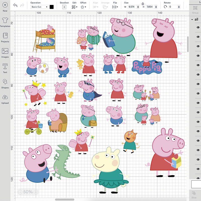 Peppa Pig SVG Bundle, Peppa Pig Cricut file, Cut files, Layered digital vector file, Peppa Pig PNG