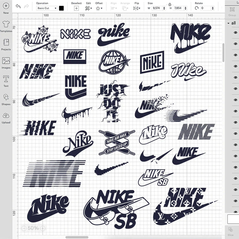 Nike Logo Layered SVG, Nike Air Cricut Files, Nike Logo Svg for Cricut, Swoosh Silhouette Vector Cut File