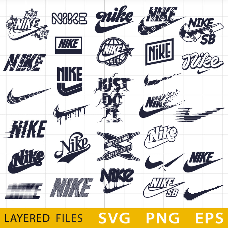 Nike Logo Layered SVG, Nike Air Cricut Files, Nike Logo Svg for Cricut, Swoosh Silhouette Vector Cut File