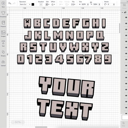 Minecraft 3d Font SVG, Minecraft Font Cricut, Alphabet Minecraft Font, Minecraft party, Minecraft Birthday