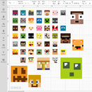 Minecraft Topper SVG Bundle, Minecraft Faces SVG, Minecraft Party, Steve minecraft PNG, Creeper SVG