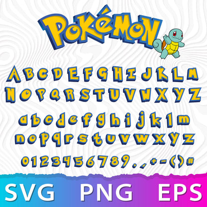 Pokemon Font SVG, Pokemon Layered Font, Pokemon Letters SVG, Pokemon Alphabet SVG