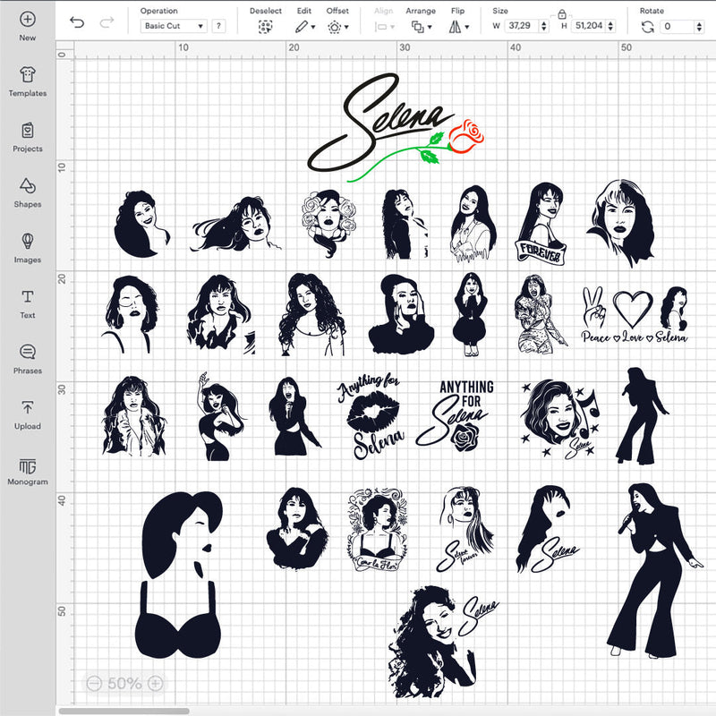 Selena Quintanilla SVG Bundle, Selena SVG, Selena Quintanilla Clipart, Selena Cricut Designs, PNG