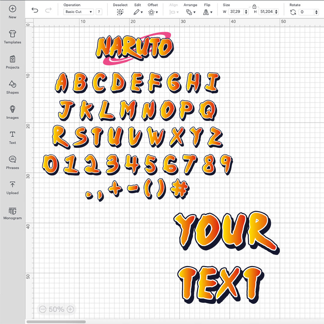Naruto Font SVG Bundle, Naruto Alphabet SVG, Naruto Letters SVG