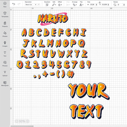 Naruto Font SVG Bundle, Naruto Alphabet SVG, Naruto Letters SVG