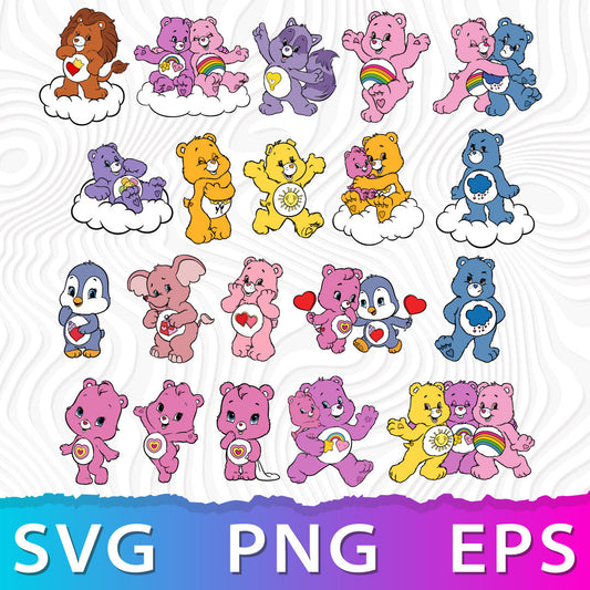 Care Bears SVG Bundle, Care Bears SVG Files For Cricut, Care Bears PNG, Care Bears Clipart